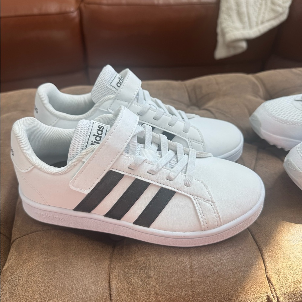 Adidas Kids White and Black Sneakers